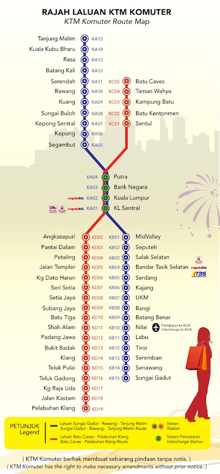 Ktm Komuter Route Map  Rajah laluan KTM komuter Malaysia