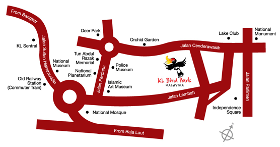 kl bird park location map