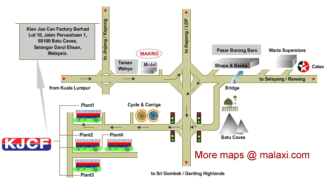 Batu Caves maps - Jalan Perusahaan 1 map peta - New Malaxi
