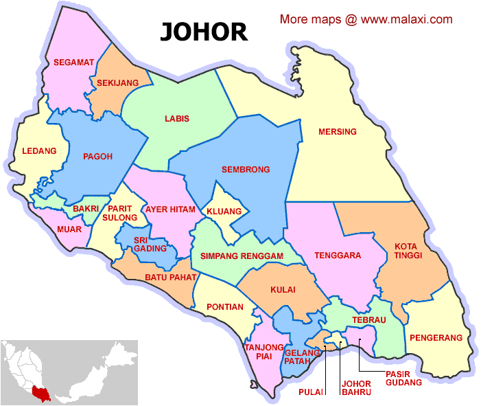 Johor Area map location map