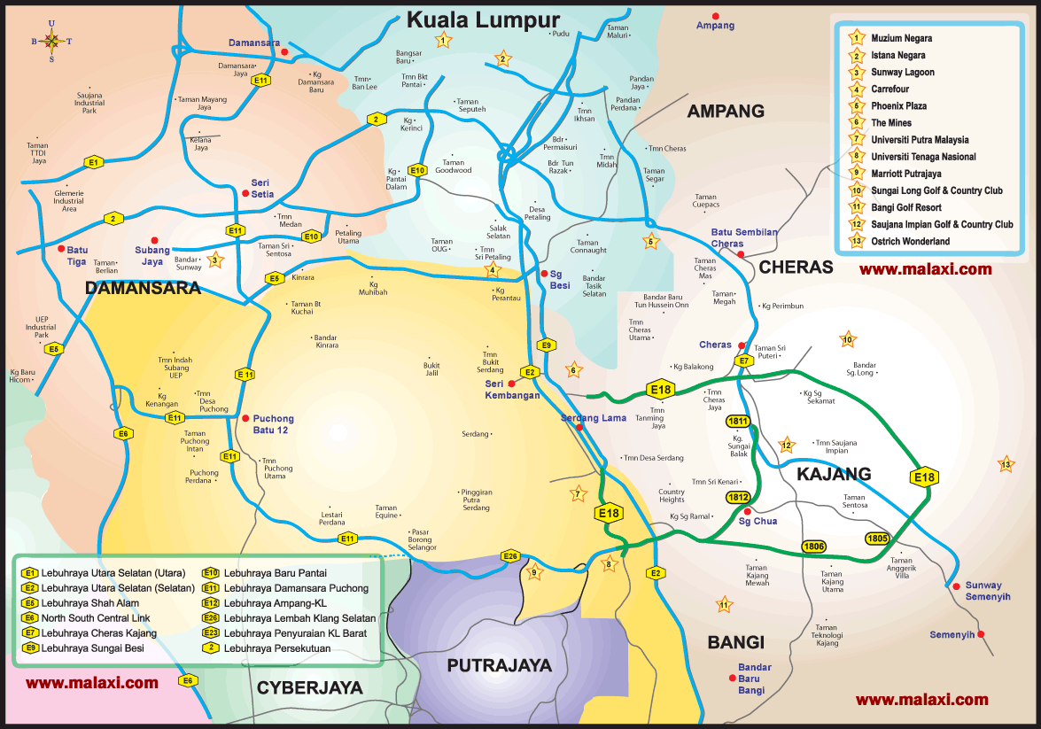 Kuala Lumpur highway map
