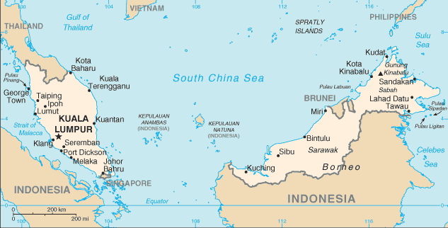 Malaysia location map and Malaysia map directory - city map