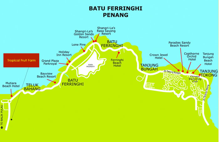Batu Ferringhi Penang map location map