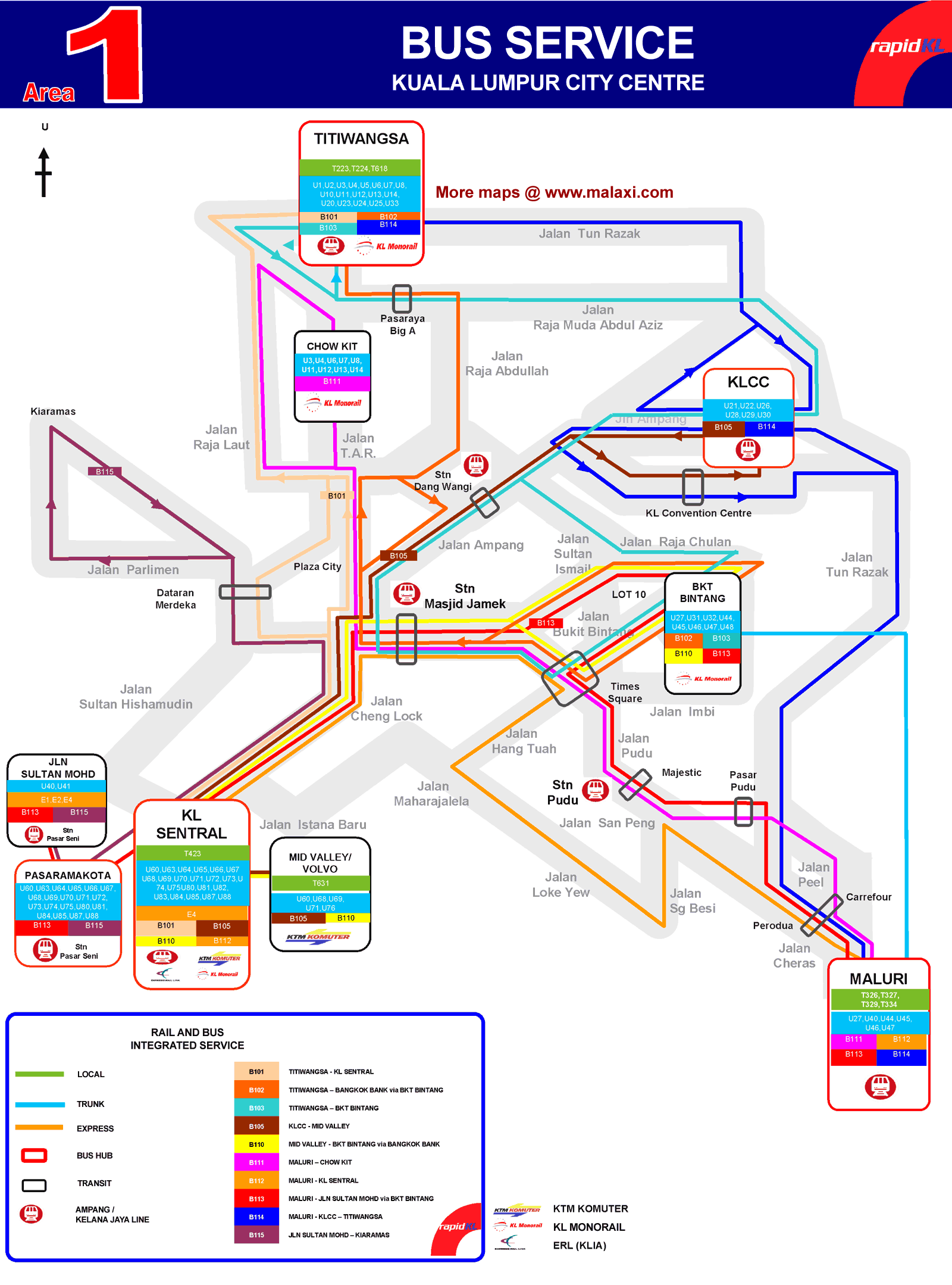 Bus Routes for KL City Bus location map
